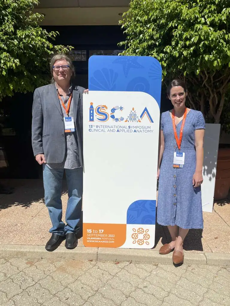Dr. Stephen Russell and Amanda Hardman at the 13th (annual) International Symposium of Clinical and Applied Anatomy (ISCAA) in Vilamoura, Portugal.
